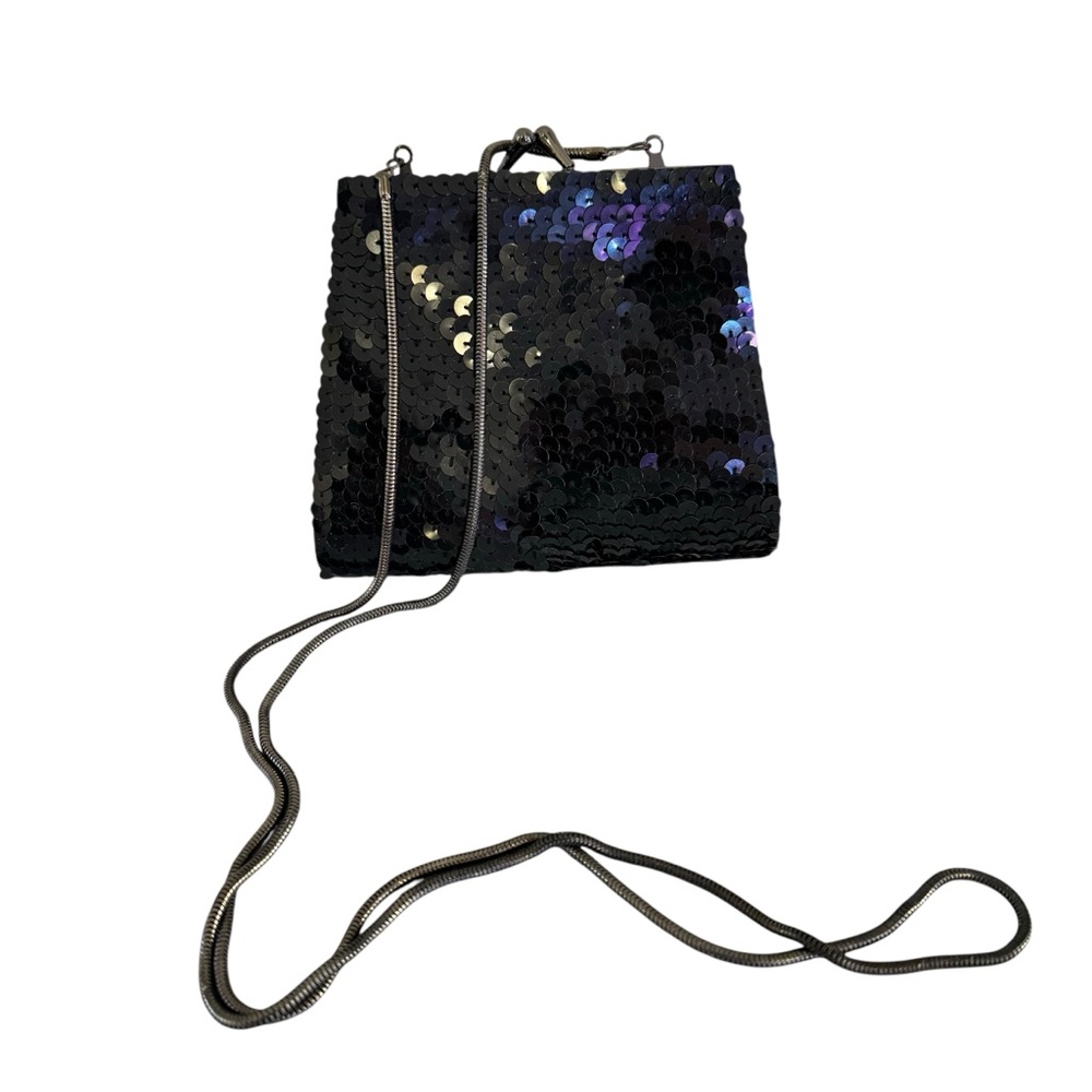 Vintage Black Sequin Womens Mini Shoulder Bag
